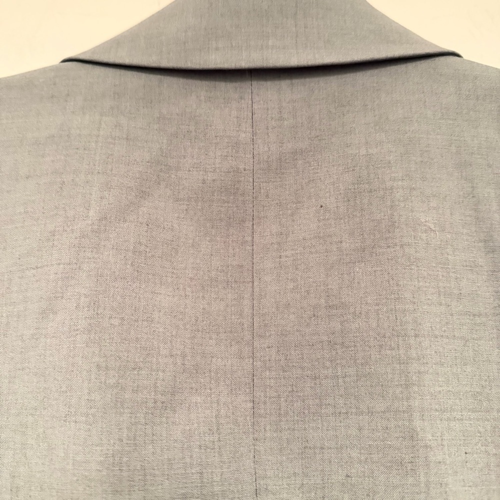 Theory Women's Gray Virgin Wool Blend One Button Blazer Size 4 - 23359 - Picture 5 of 9